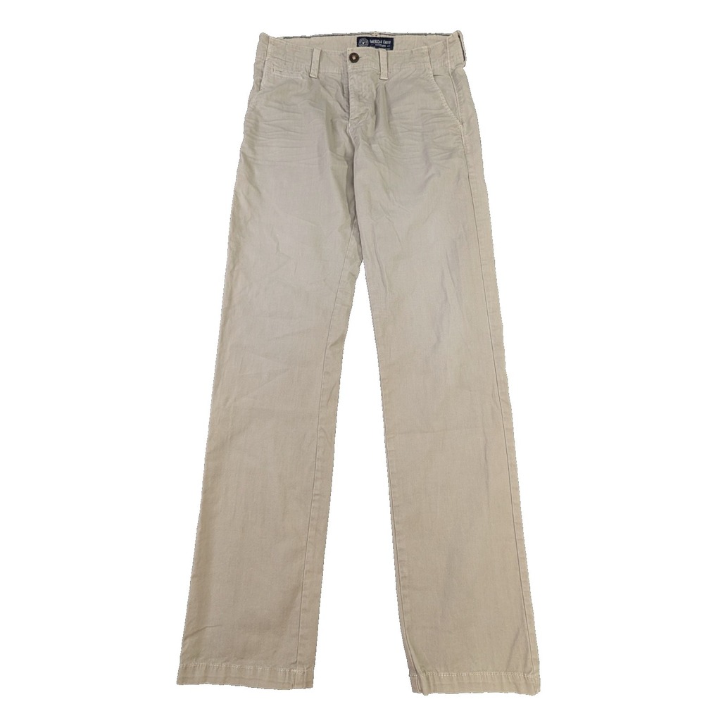 American Eagle Chino Pants Mens 31x34 Khaki Slim Straight Stretch Casual Preppy